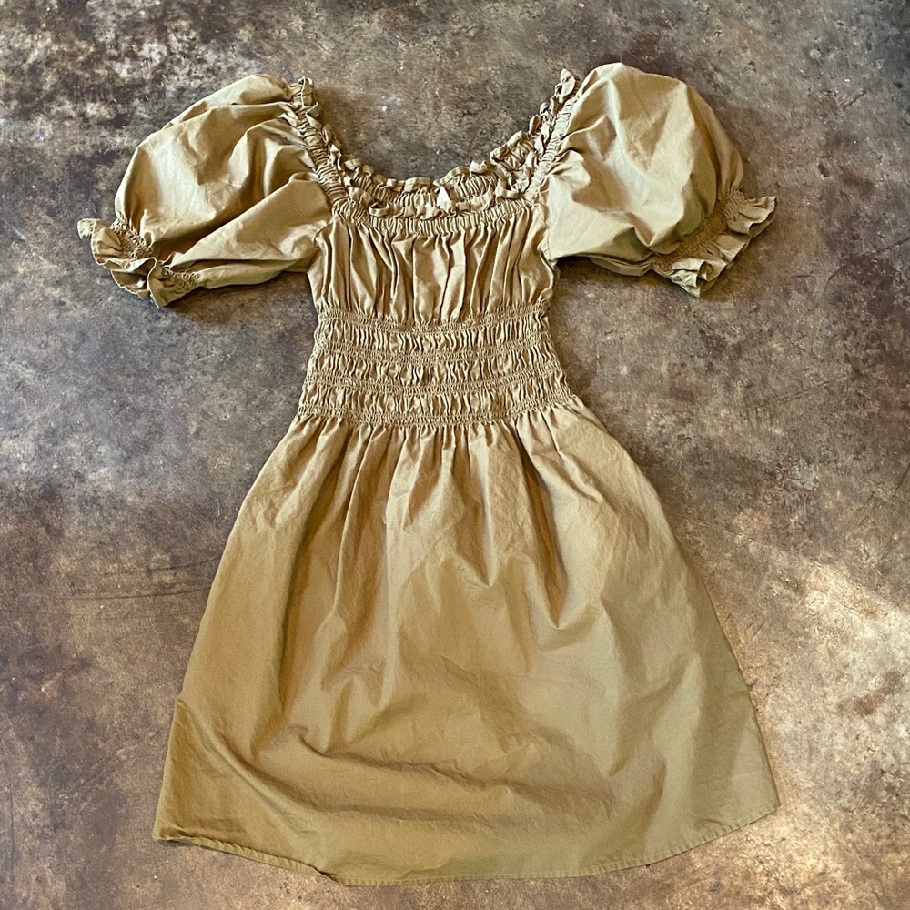 Levi's Army Olive Green Dress with Puff Sleeves